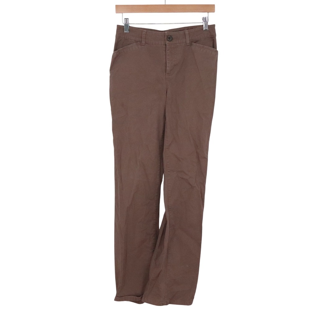 Croft & Barrow Pants Womens 4 Classic Fit Straight Leg Brown Stretch Excellent